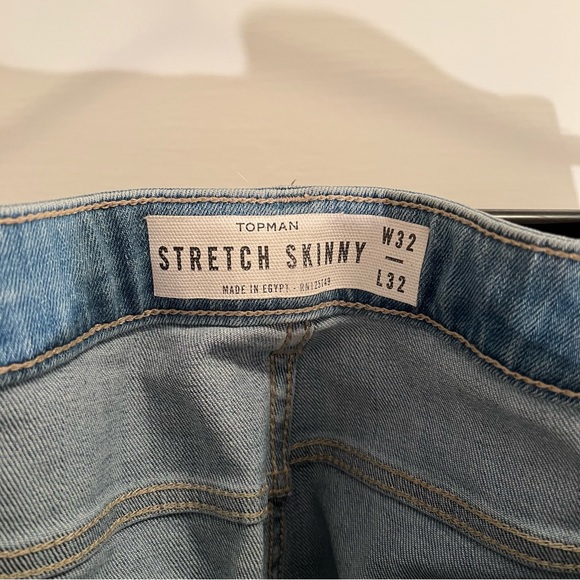 Topman Stretch Skinny blue jeans size 32 - Picture 3 of 6